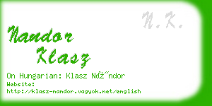 nandor klasz business card